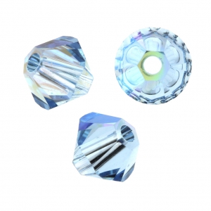 Toupies en cristal Swarovski 5328 3 mm Aquamarine Shimmer x50