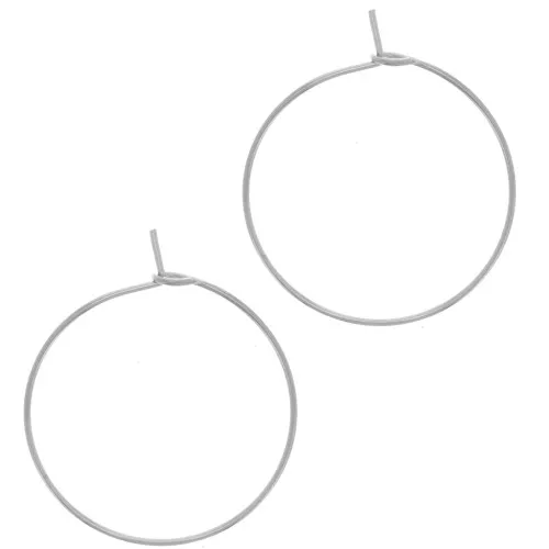 Créoles 25 mm à décorer - Acier inoxydable 316L x2