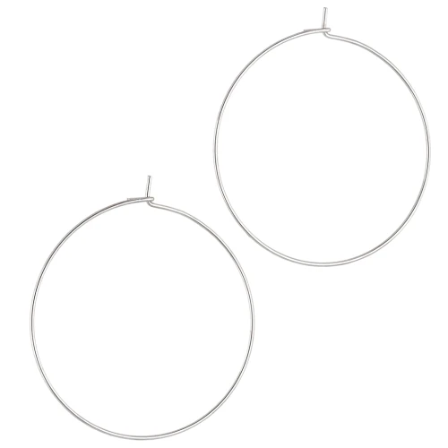 Créoles fines à décorer 35 mm - Acier inoxydable 316L x2