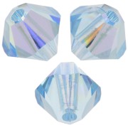 Toupies en cristal Swarovski 5328 4 mm Aquamarine AB x50|raw }}