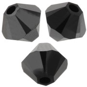 Toupies en cristal Swarovski 5328 4 mm Jet Hematite x50|raw }}