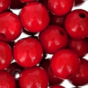 Perles rondes en bois 10 mm Rouge x50|raw }}