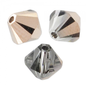 Toupies en cristal Swarovski 5328 4 mm Crystal Rose Gold x50