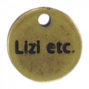 Breloques rondes personnalisées avec logo ou marque 12 mm - Bronze x1000