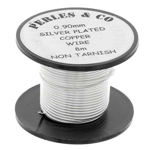 Fil de cuivre 0.90 mm anti-ternissement Argenté x8m