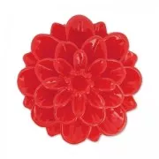 Cabochon fleur en résine 20 mm Rouge x1