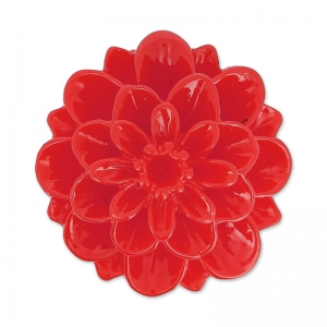 Cabochon fleur en résine 20 mm Rouge x1