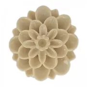 Cabochon fleur en résine 20 mm Sand x1
