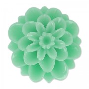 Cabochon fleur en résine 20 mm Vert Clair x1