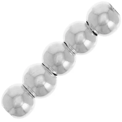 Perles rondes 3 mm avec un trou de 1.3 mm - Argent 925 x50