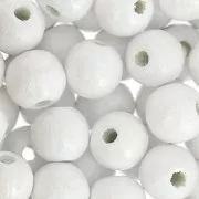 Perles rondes en bois 8 mm Blanc x85