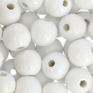 Perles rondes en bois 8 mm Blanc x85