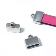 Embout pour lacet plat 10 mm 13x12 mm doré rose x1