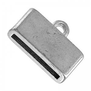 Embout pour lacet plat 15 mm 18x13 mm Placage Argent fin vieilli x1