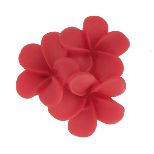 Cabochon fleur en résine 22 mm Rouge x1
