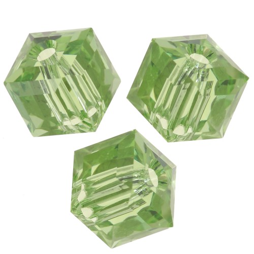 Cube Swarovski 5601 6 mm - ReCreated Peridot x1