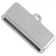 Embout pour lacet plat 20 mm 23x13 mm Placage Argent fin vieilli x1|raw }}