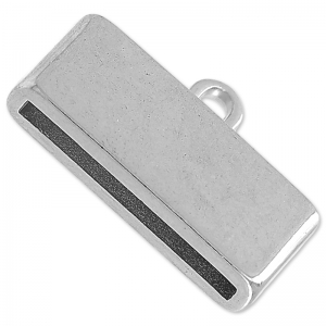 Embout pour lacet plat 20 mm 23x13 mm Placage Argent fin vieilli x1