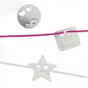 Pendentif double trous chance 12 mm en Argent 925 doré à l'or fin x1