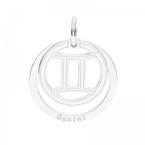Pendentif signe astrologique Gémeaux - 18.5 mm en Argent 925 x1
