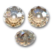 Ronde aplatie Swarovski 5040 8 mm Crystal Golden Shadow x1