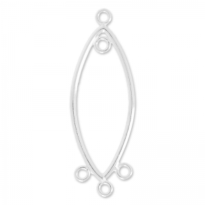 Chandelier ovale 4 anneaux 35x13.4 mm en Argent 925 x1
