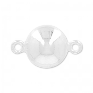 Intercalaire boule ronde 2 anneaux 13x8 mm en Argent 925 x1