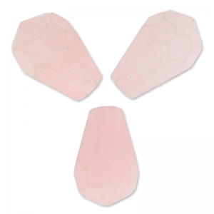 Perles Gouttes facettées en jade teinté 12x8 mm Light Rose x4