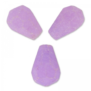 Perles Gouttes facettées en jade teinté 12x8 mm Violet x4