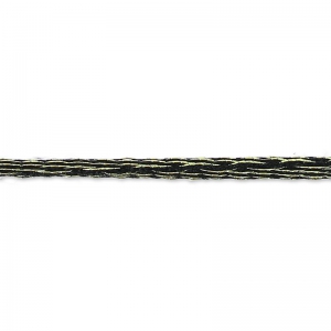 Cordon en lurex 2 mm Doré/Noir x 2m