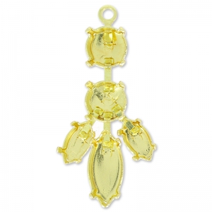 Pendentif serti 35 mm pour cabochons 1088 et 4228 - Doré x1