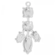 Pendentif à sertir 35 mm - Rhodié x1