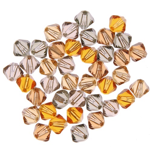 Mix de Toupies en cristal Swarovski 5328 4 mm Brun x50