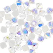 Mix de Toupies en cristal Swarovski 5328 4 mm Blanc x50