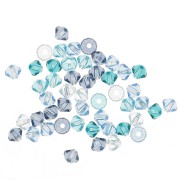 Mix de Toupies en cristal Swarovski 5328 3 mm Bleu x50