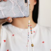 Perle lettre alphabet pour bracelets & bijoux en céramique 8 mm Noir/Blanc - B x1