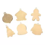 Mix de breloques époxy Noël - Exclu Perles&Co - Acier inox 304L Doré x6