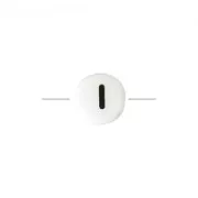 Perle lettre alphabet pour bracelets & bijoux en céramique 8 mm Noir/Blanc - I x1