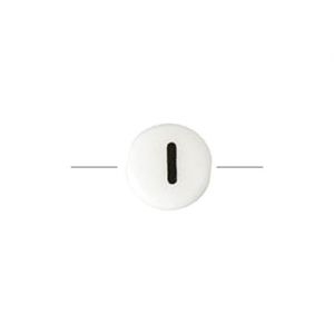 Perle lettre alphabet pour bracelets & bijoux en céramique 8 mm Noir/Blanc - I x1