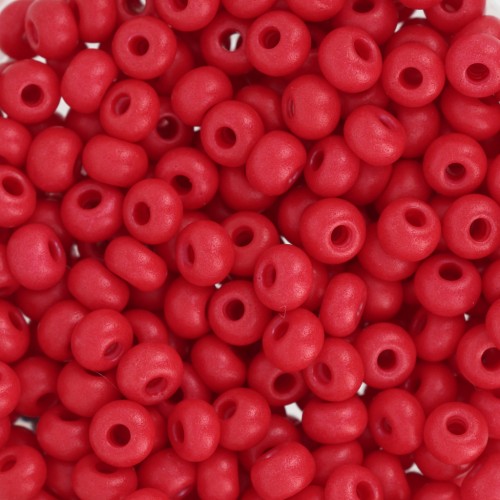 Perles rocailles Preciosa 6/0 4 mm - Terra Intensive - Red Mat x20g