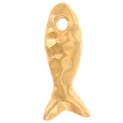 Breloque poisson martelé 19x8 mm - Doré à l'or fin x1|raw }}