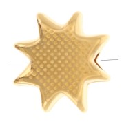 Perle soleil 11 mm avec résine époxy - Doré à l'or fin - Jaune x1