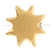 Perle soleil 11 mm avec résine époxy - Doré à l'or fin - Jaune x1