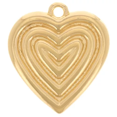Pendentif coeur 22x20 mm - Doré à l'or fin x1
