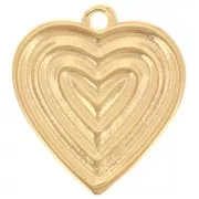 Pendentif coeur 22x20 mm - Doré à l'or fin x1