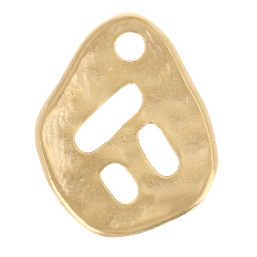 Breloque irrégulière martelée ajourée 14x11 mm - Doré à l'or fin x1