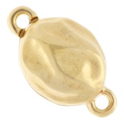 Fermoir aimanté ovale effet plissé 17x10 mm - Doré à l'or fin x1|raw }}