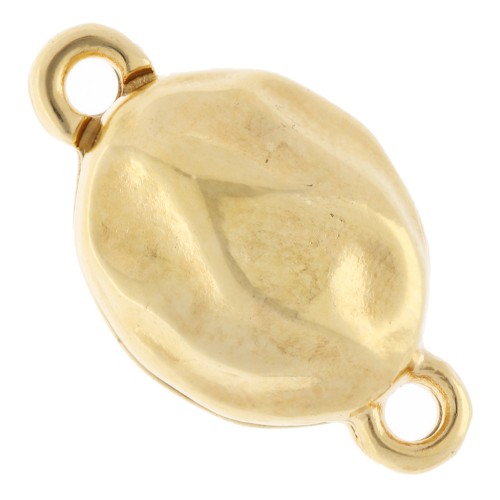 Fermoir aimanté ovale effet plissé 17x10 mm - Doré à l'or fin x1