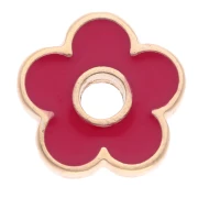 Rouge - Pendentif fleur 11 mm avec résine epoxy - Doré à l'or fin - Rouge x1 Pendentif fleur 11 mm avec résine epoxy - Doré à l'or fin - Rouge x1