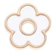 Blanc - Pendentif fleur 11 mm avec résine epoxy - Doré à l'or fin - Blanc x1 Pendentif fleur 11 mm avec résine epoxy - Doré à l'or fin - Blanc x1
